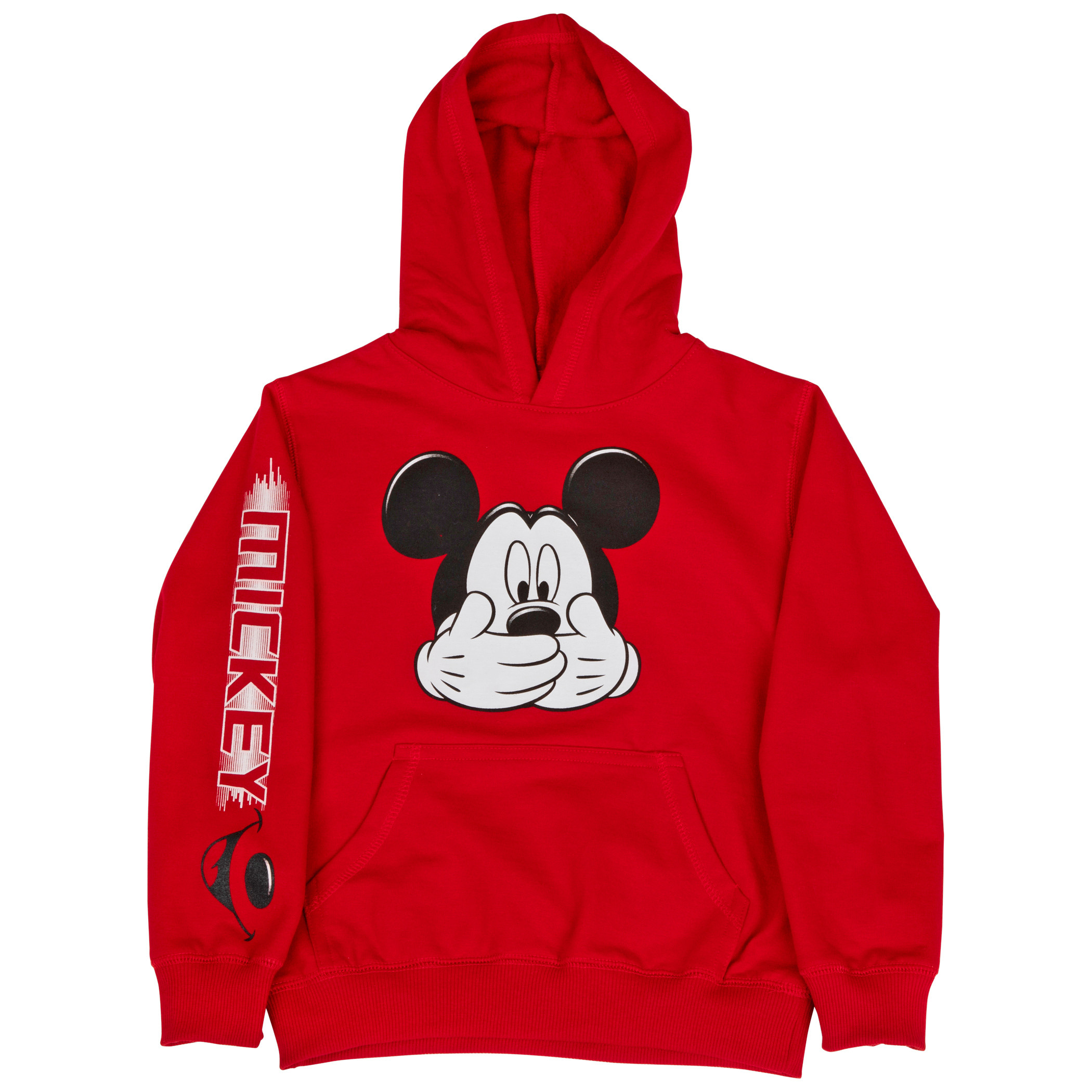 Disney Mickey Mouse Face Cover Youth Hoodie with Sleeve Print